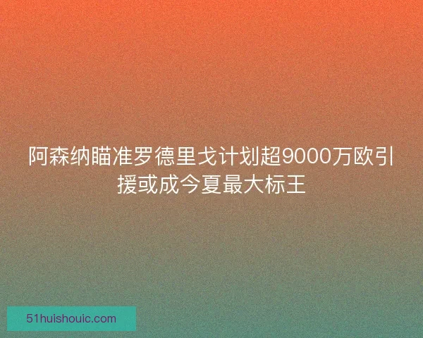 阿森纳瞄准罗德里戈计划超9000万欧引援或成今夏最大标王