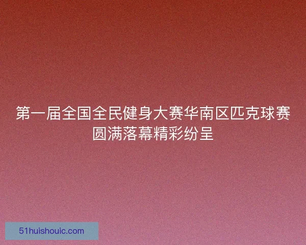 第一届全国全民健身大赛华南区匹克球赛圆满落幕精彩纷呈