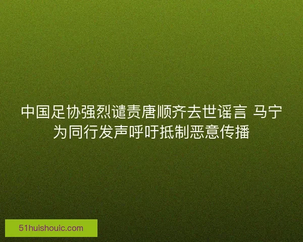 中国足协强烈谴责唐顺齐去世谣言 马宁为同行发声呼吁抵制恶意传播